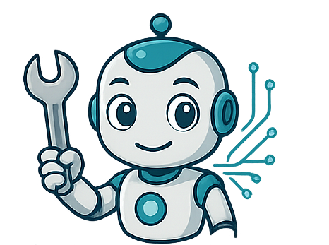 Robot avatar representing AI and technology